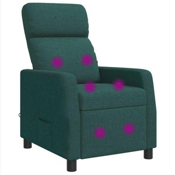 vidaXL Massage Recliner Donkergroen Stof, Verzenden, Nieuw