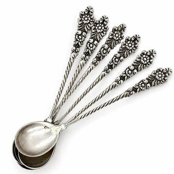 Lepel (6) - .800 zilver - Jugendstil bloemontwerp