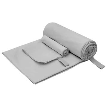 vidaXL Set van Sporthanddoeken 2 st Grijs 50 x 30 cm, 200 x, Verzenden, Nieuw, Grijs