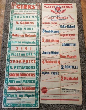 unknown - Two Rare huge SALAMONSKY Circus poster Latvia /