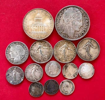 Frankrijk. Lot de 14 monnaies en argent, 1850/1983 (Zonder, Postzegels en Munten