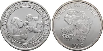 10 Dollar 1999 Somalia Demokratische Republik, Verzenden