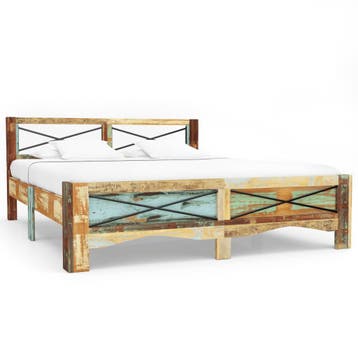 vidaXL Bedframe massief gerecycled hout 140x200 cm, Verzenden, 140 cm, 200 cm, Hout
