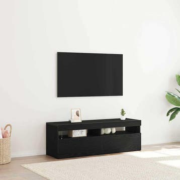 vidaXL TV-kast 120 x 35 x 40 cm Zwart Eiken Bewerkt hout, Minder dan 50 cm, Verzenden, Nieuw, Minder dan 100 cm
