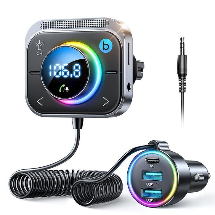 DrPhone BC21 Bluetooth 5.3 FM-Transmitter Autolader - Adapte, Auto diversen, Carkits, Verzenden