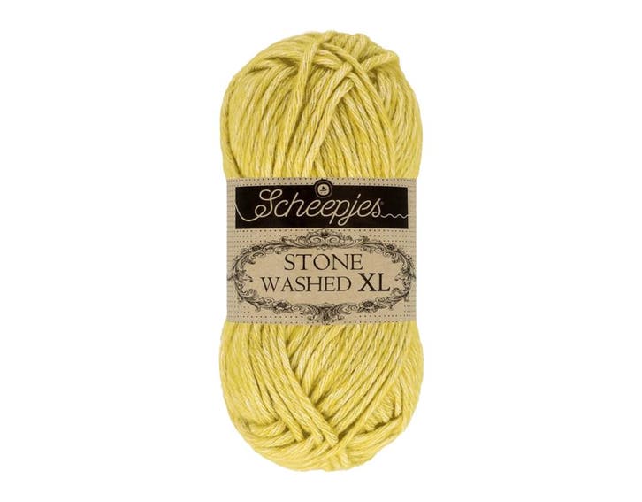 Scheepjes Stone Washed XL - 852 Lemon Quartz 50gr, Hobby en Vrije tijd, Breien en Haken, Breien of Haken, Nieuw, Wol of Garen