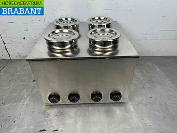 RVS Hotpot Hot Pot bain marie 4 x 2 liter 230V Horeca, Ophalen of Verzenden, Nieuw zonder verpakking