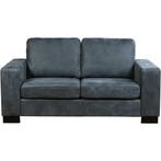 Leren bank Enjoy - 2 zits - Kenia Denim (blauw) - Poten, Huis en Inrichting, Banken | Bankstellen, 150 tot 200 cm, Nieuw, Ophalen of Verzenden