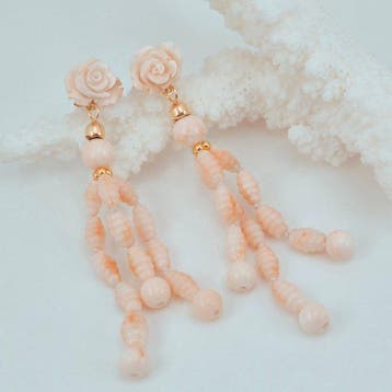 Koraal - Zilver, Verguld - Oorbellen - CORALLO ROSATO, Nieuw
