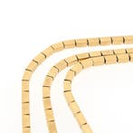 Massief gouden damescollier met staafjes (Ketting), Ophalen of Verzenden, Gebruikt, Overige kleuren, Goud