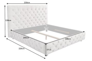 Design bedstee PARIS 180x200cm beige linnen Chesterfield, Ophalen of Verzenden, Nieuw