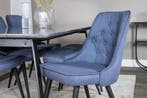 Eetkamerstoel - Ashley - Blauw - Jörn, Huis en Inrichting, Stoelen, Verzenden, Nieuw