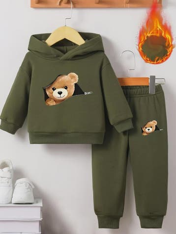 Schattige Baby Jongens Set: Fleece Sweater met Beerprint en, Verzenden, Nieuw