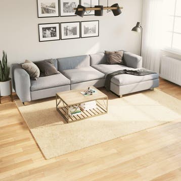 vidaXL Vloerkleed HUARTE laagpolig zacht wasbaar 200x280 cm, Verzenden, Nieuw, Crème
