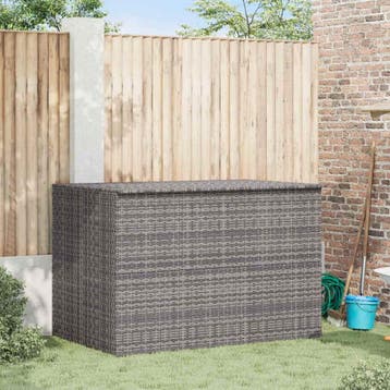 vidaXL Tuinbox 150x100x100 cm poly rattan grijs, Verzenden, Nieuw