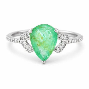 Zonder minimumprijs - Ring Platina - 2.25ct. tw. Smaragd -, Nieuw
