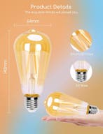E27 LED lamp - Dimbaar - Filament lamp - 6W - 4 stuks - Aigo, Verzenden, Zo goed als nieuw