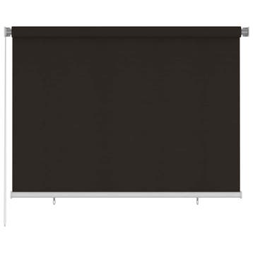 vidaXL Rolgordijn voor buiten 205(B)x140(H) cm HDPE bruin, Verzenden, Nieuw, Bruin