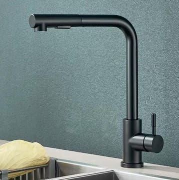 Zwarte Uittrekbare Keukenkraan – 360° &amp; 2 Waterstanden, Doe-het-zelf en Verbouw, Sanitair, Verzenden, Nieuw