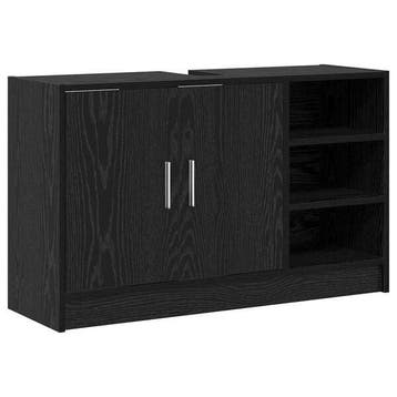 Badkamerkast Zwart Eiken 90cm | Retourdeal 34% Korting, Huis en Inrichting, (Half)hoge kast, Zo goed als nieuw, Minder dan 100 cm