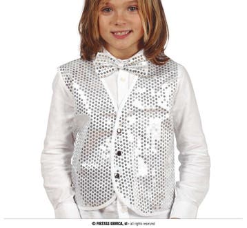 Zilveren Pailletten Gilet Kind, Ophalen of Verzenden, Nieuw