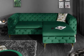 Chesterfield 3-zitsbank MODERN BAROK 235cm smaragdgroen, Ophalen of Verzenden, Nieuw