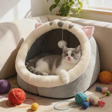 Schattig Cartoon Katten- en Hondenhok - Opvouwbaar, Wasbaar, Verzenden, Nieuw