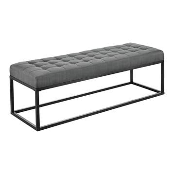 [pro.tec] Halbank bankje stof 120x40x38 cm grijs, Verzenden, Nieuw