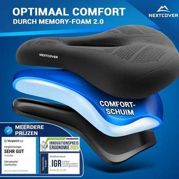 2dekans | Nextcover Fietszadel Memory Foam - Maximaal, Ophalen of Verzenden, Zo goed als nieuw, Nextcover