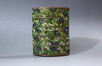 Koper, cloisonné-emaille, zijde, glas - Japan - Meiji, Antiek en Kunst