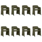 Set van 8 Leren eetkamerstoelen Icon - Toledo Olive, Huis en Inrichting, Stoelen, Ophalen of Verzenden, Nieuw, Leer