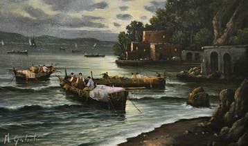 Mario Galanti (XX) - Pescatori a Sorrento