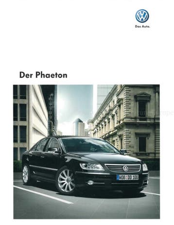 2008 VOLKSWAGEN PHAETON BROCHURE DUITS, Nieuw, Volkswagen, Author