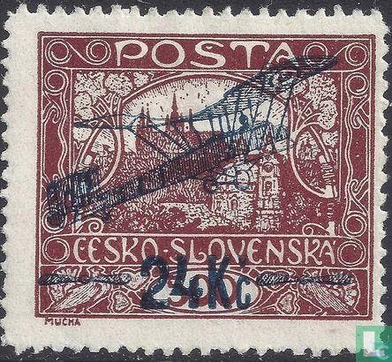 Tsjecho-Slowakije - Allegorie luchtpost met opdruk - 1920, Postzegels en Munten, Postzegels | Europa | Overig, Postfris, Verzenden