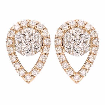 Oorbellen - 18 karaat Roségoud, Witgoud - 0.84ct. tw., Nieuw