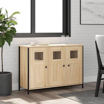 vidaXL Dressoir 100x35x70 cm bewerkt hout sonoma, Huis en Inrichting, Kasten | Dressoirs, 100 tot 150 cm, Verzenden, Nieuw, 25 tot 50 cm