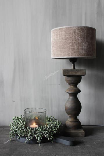 Cilinder lampenkap ruw linnen Taupe 20 cm, Ophalen of Verzenden, Nieuw
