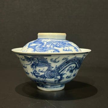 Kop en schotel - Porselein - 18e Bleu de Huê kopje