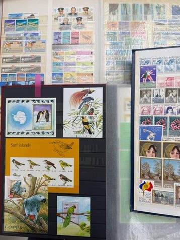 Wereld - uitzoekpartij in 7 stockboeken, Gestempeld