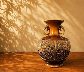 Ikebana vaas - Brons - Japan - Japanse gegoten bronzen vaas
