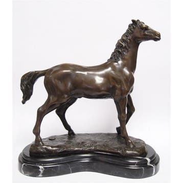 EEN BRONZEN BEELD VAN EEN PAARD (Beeldjes - Decoratie), Verzenden, Nieuw