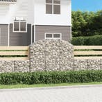 vidaXL Schanskorf gewelfd 150x30x120/140 cm gegalvaniseerd, Tuin en Terras, 100 cm of meer, Verzenden, Nieuw, Metaal