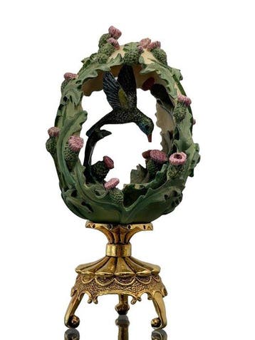 Fabergé ei - Keizerlijk kolibrie-ei met 24-karaats, Antiek en Kunst