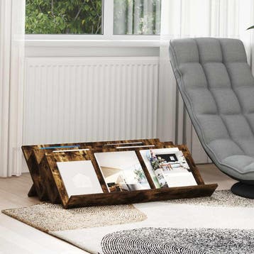 vidaXL Tijdschrift Rek Gerookt eiken 90 x 53 x 28,5 cm, Verzenden, Nieuw