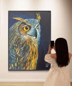 Luca Domiro - MOONLIGHT WATCHER OWL (Original painting)