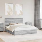 vidaXL Opslag bed met lade Grijs Sonoma 160 x 200 cm Bewerkt, Huis en Inrichting, Slaapkamer | Bedden, Verzenden, Nieuw, Grijs