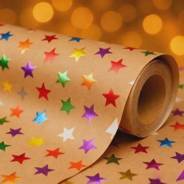 Luxe Cadeaupapier met Goudkleurige Sterren - 43x300 cm, Diversen, Verzenden, Nieuw