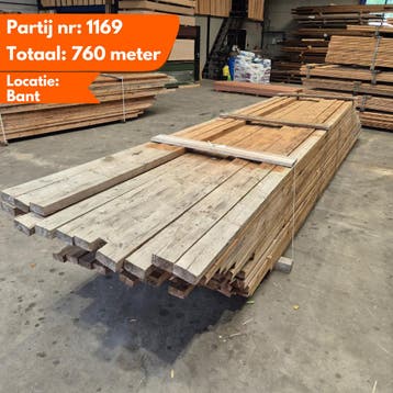 Partij Thermo Vuren Balken van 4500 tot 5100mmx100x50mm, Ophalen of Verzenden, Nieuw