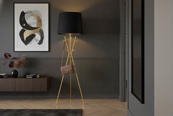 Vloerlamp WARDROBE 175cm gouden kledingkast met zwarte, Ophalen of Verzenden, Nieuw