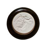 Plaque - Porselein, Hout